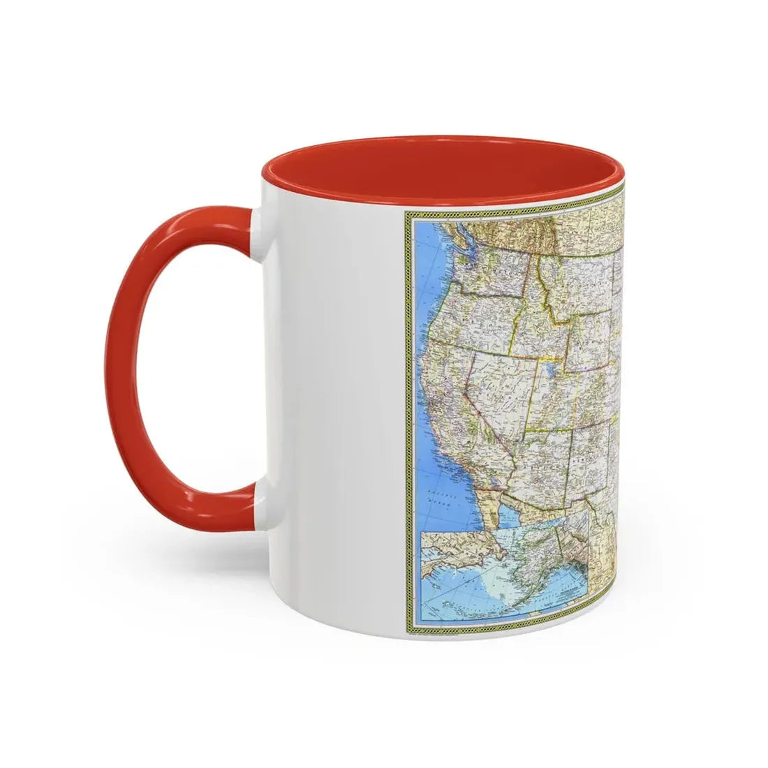 USA - The United States (1987) (Map) Accent Coffee Mug - Go Mug Yourself