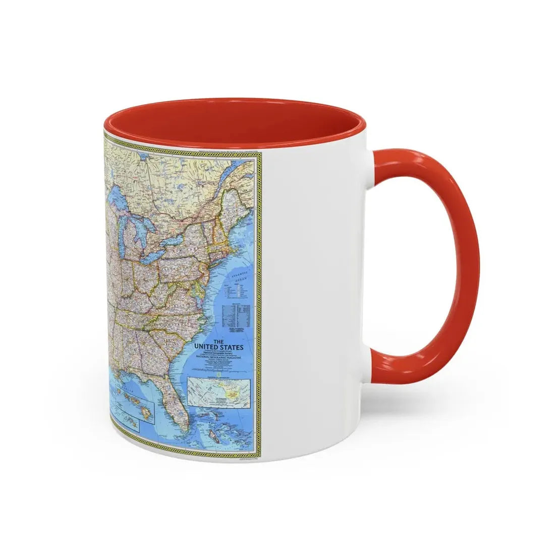 USA - The United States (1987) (Map) Accent Coffee Mug - Go Mug Yourself