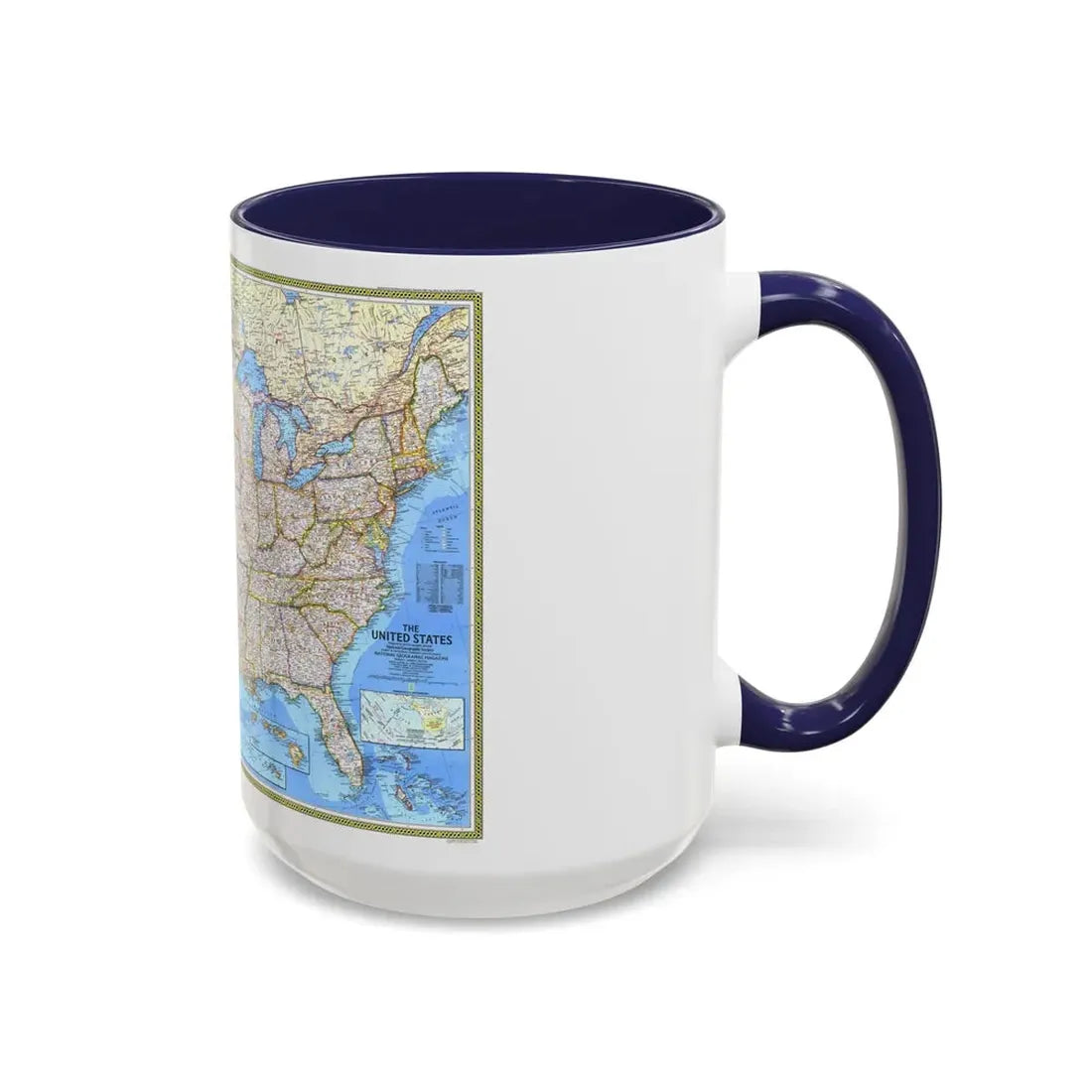 USA - The United States (1987) (Map) Accent Coffee Mug - Go Mug Yourself