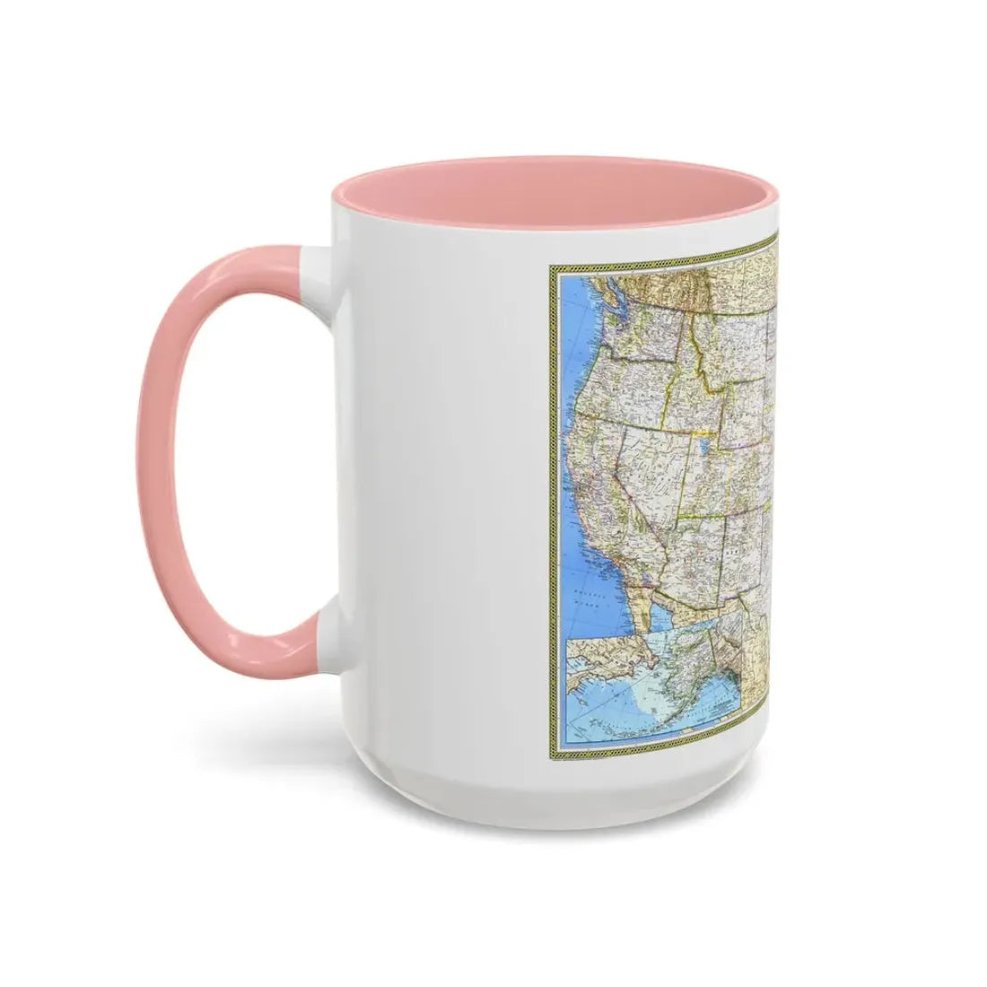 USA - The United States (1987) (Map) Accent Coffee Mug - Go Mug Yourself