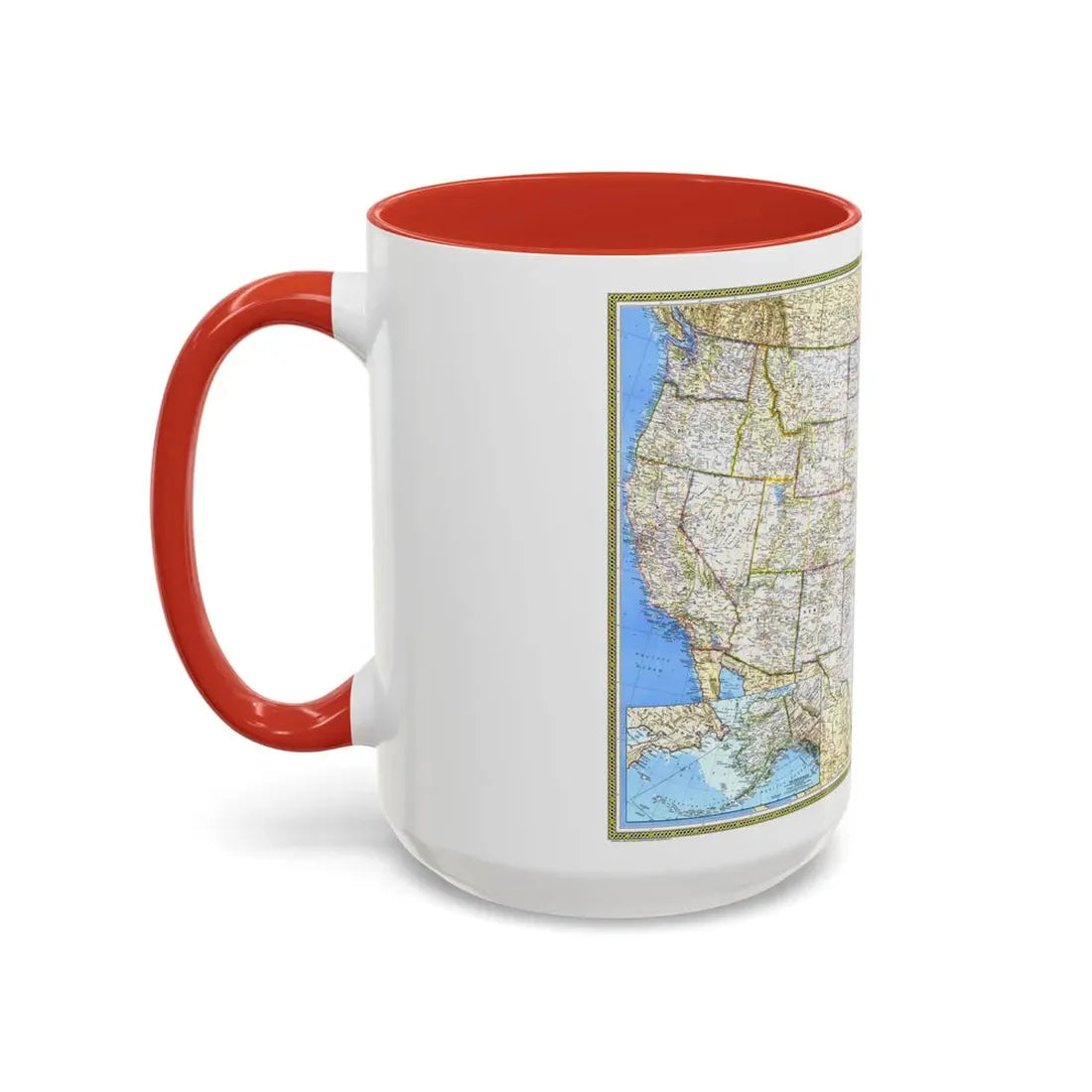 USA - The United States (1987) (Map) Accent Coffee Mug - Go Mug Yourself