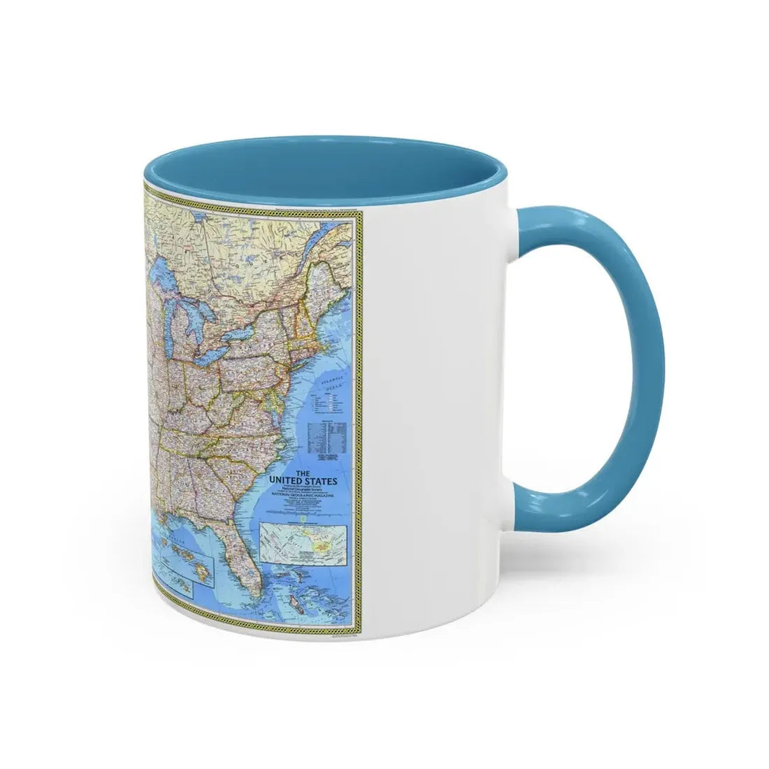 USA - The United States (1987) (Map) Accent Coffee Mug - Go Mug Yourself