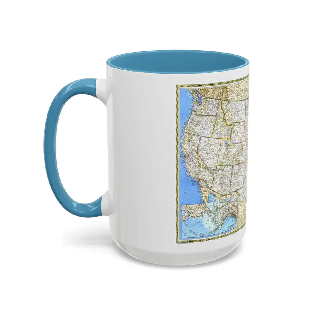 USA - The United States (1987) (Map) Accent Coffee Mug - Go Mug Yourself