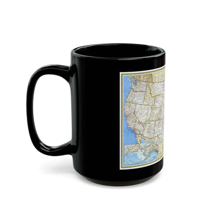 USA - The United States (1987) (Map) Black Coffee Mug-Go Mug Yourself