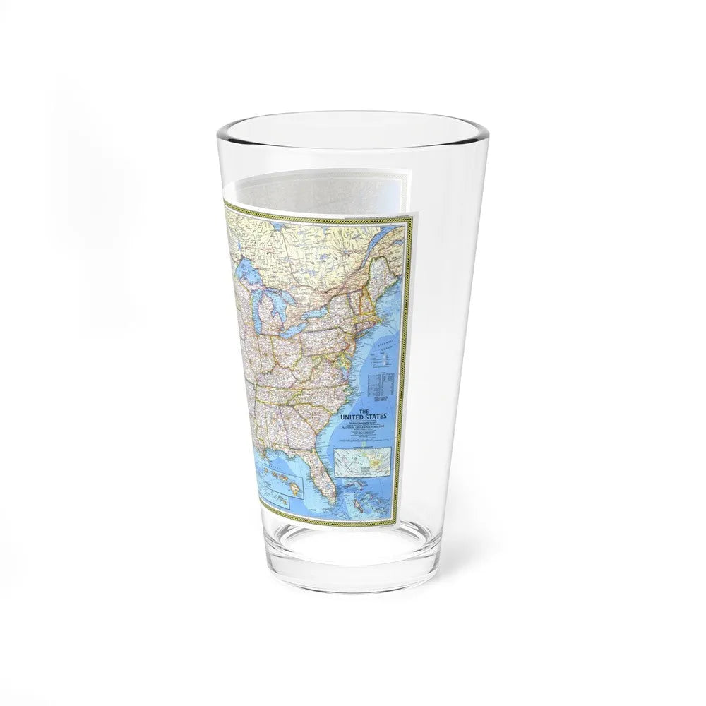 USA - The United States (1987) (Map) Pint Glass 16oz-Go Mug Yourself