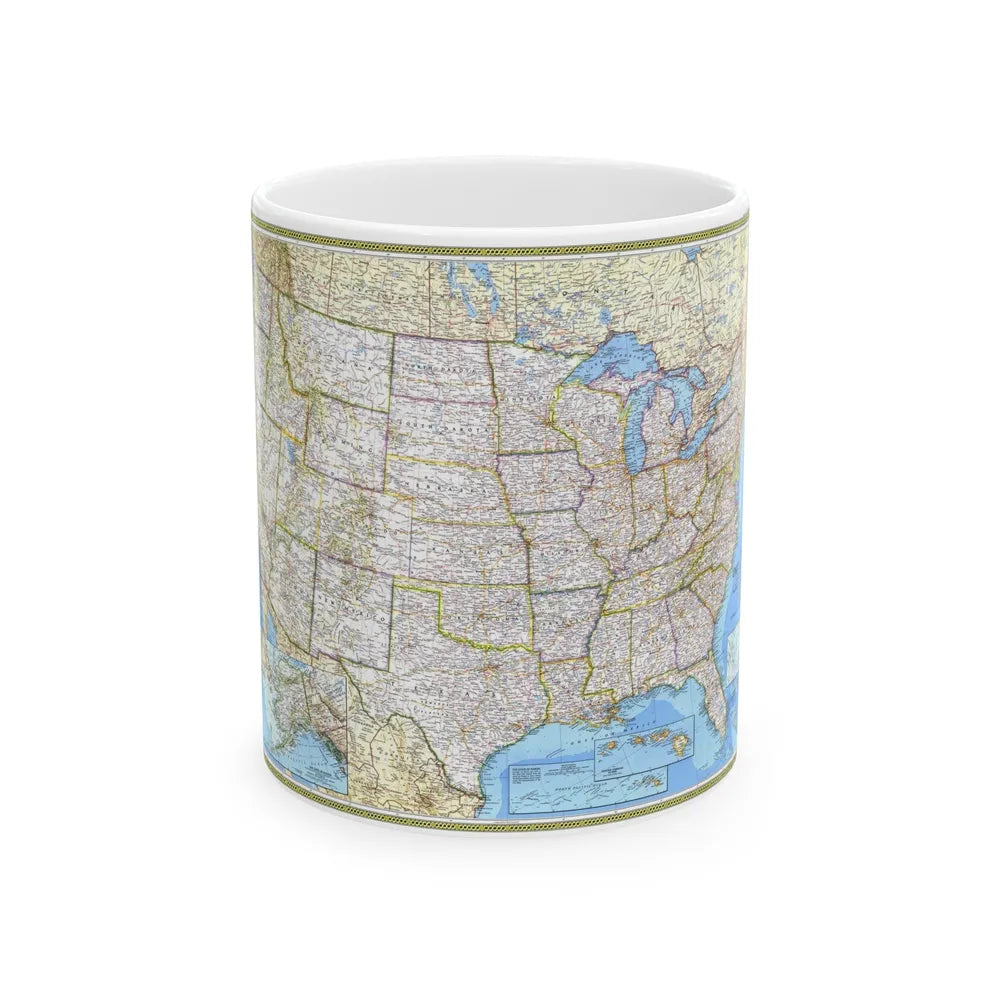 USA - The United States (1987) (Map) White Coffee Mug-11oz-Go Mug Yourself