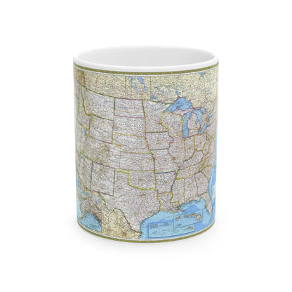 USA - The United States (1987) (Map) White Coffee Mug-11oz-Go Mug Yourself