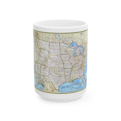 USA - The United States (1987) (Map) White Coffee Mug 15oz - Go Mug Yourself