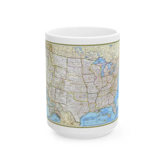 USA - The United States (1987) (Map) White Coffee Mug 15oz - Go Mug Yourself