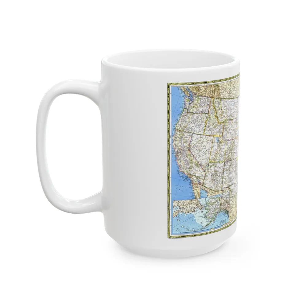 USA - The United States (1987) (Map) White Coffee Mug-Go Mug Yourself