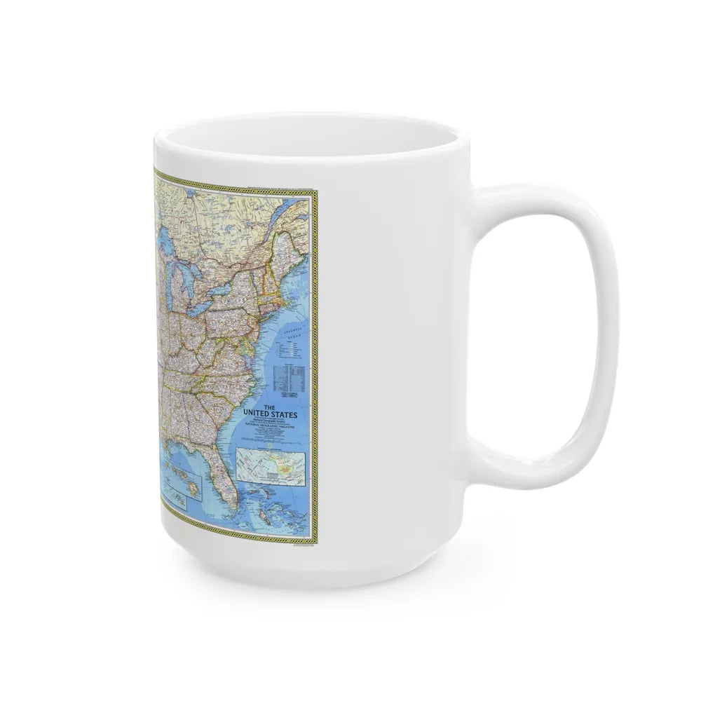 USA - The United States (1987) (Map) White Coffee Mug-Go Mug Yourself