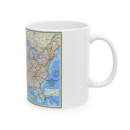 USA - The United States (1987) (Map) White Coffee Mug-Go Mug Yourself