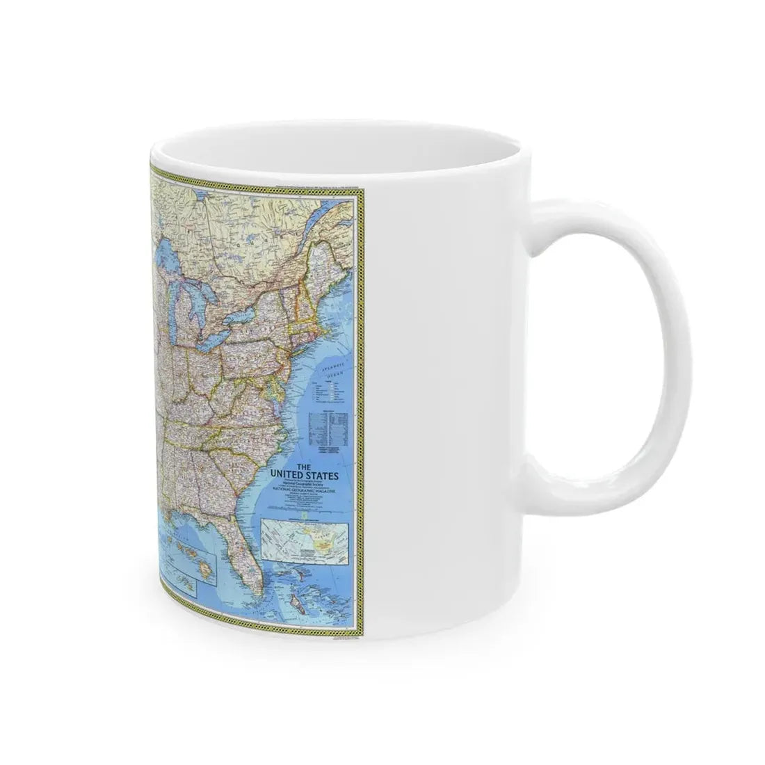 USA - The United States (1987) (Map) White Coffee Mug - Go Mug Yourself