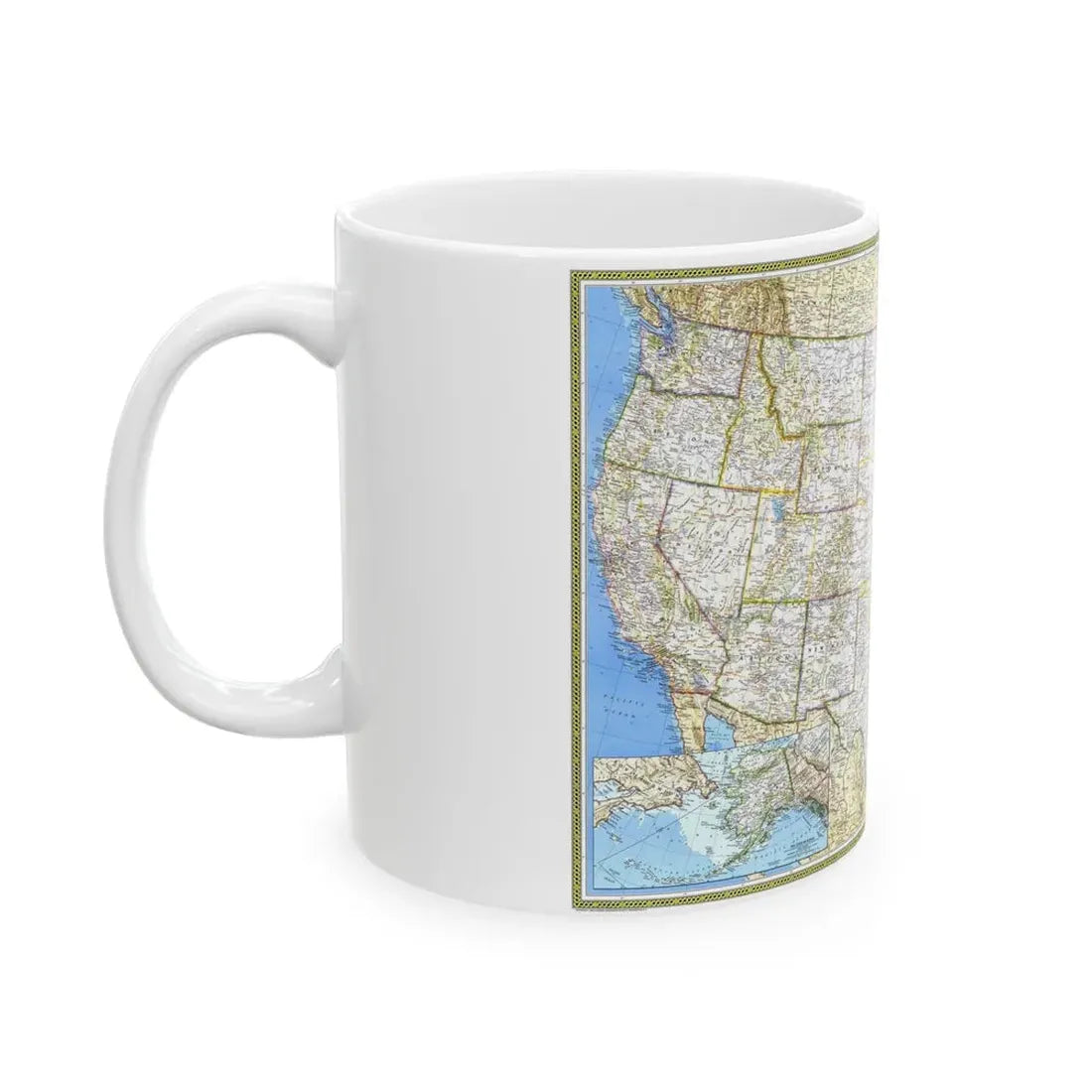 USA - The United States (1987) (Map) White Coffee Mug - Go Mug Yourself