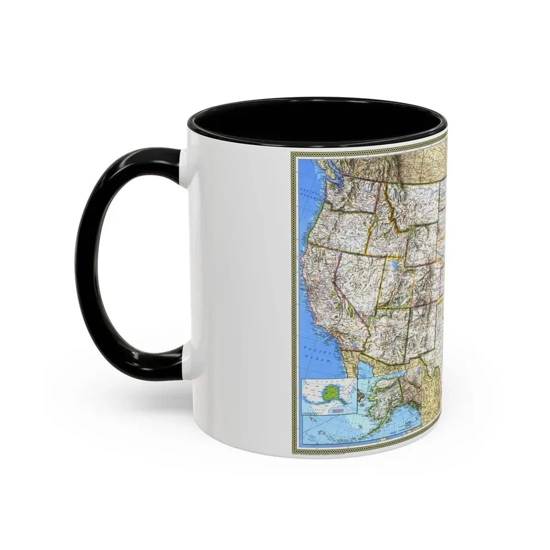 USA - The United States (1993) (Map) Accent Coffee Mug - Go Mug Yourself