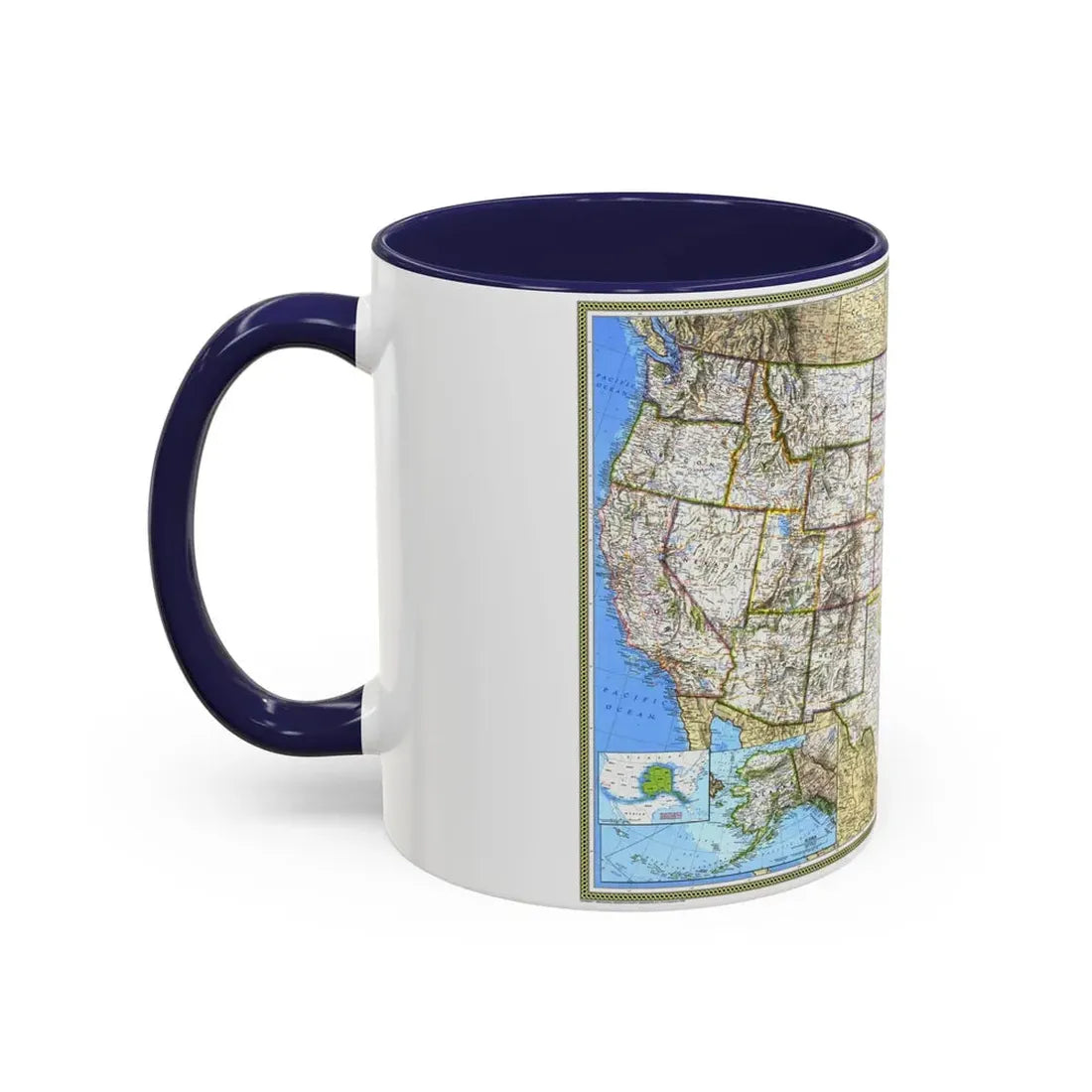 USA - The United States (1993) (Map) Accent Coffee Mug - Go Mug Yourself