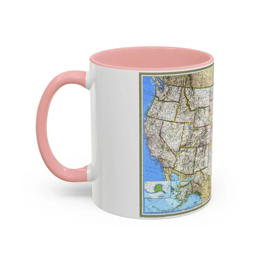 USA - The United States (1993) (Map) Accent Coffee Mug - Go Mug Yourself