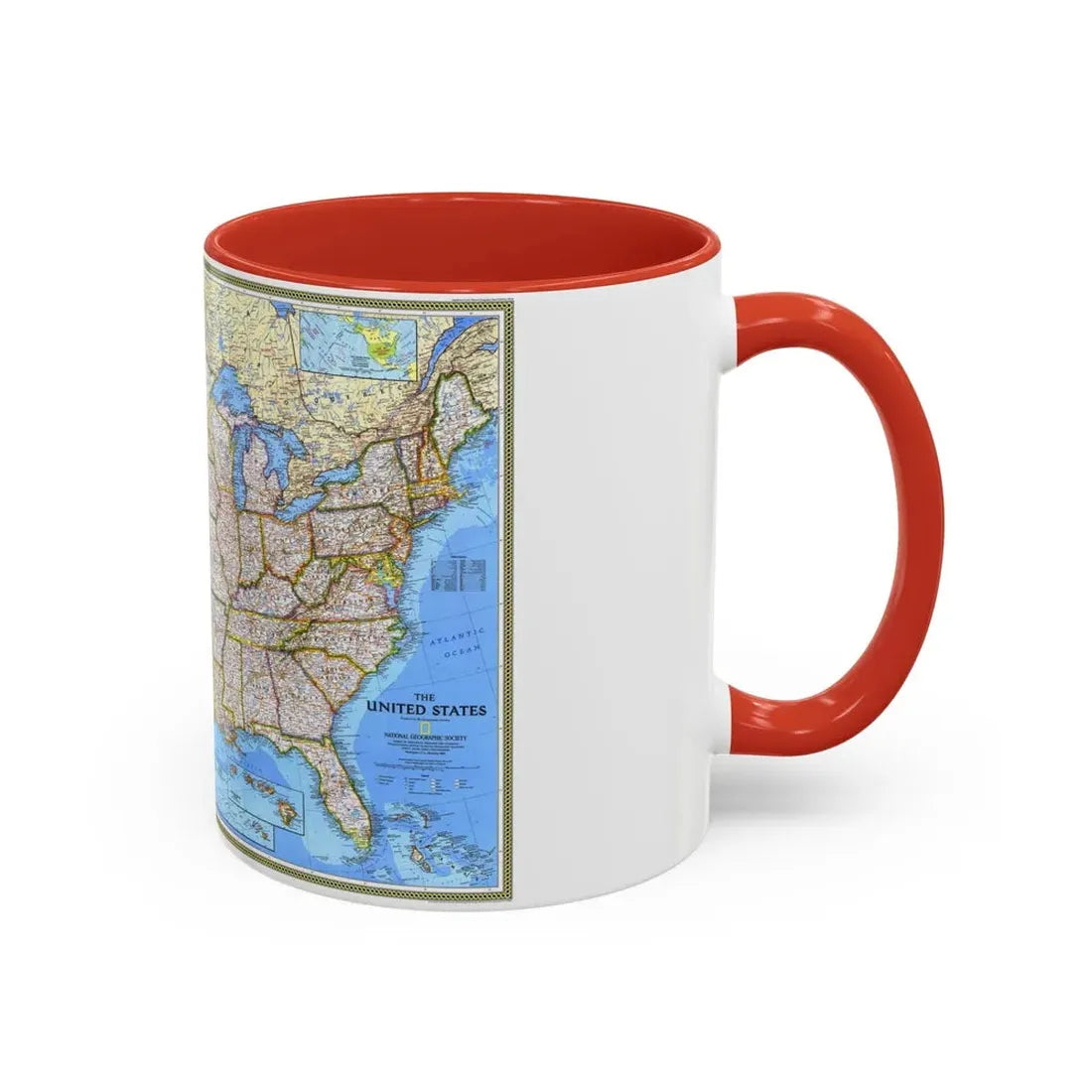 USA - The United States (1993) (Map) Accent Coffee Mug - Go Mug Yourself