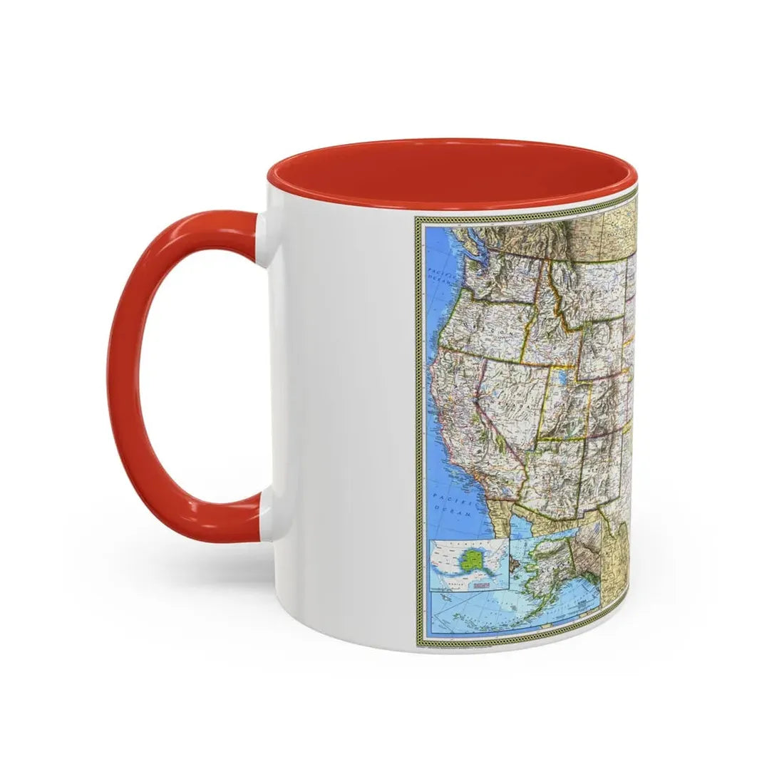 USA - The United States (1993) (Map) Accent Coffee Mug - Go Mug Yourself