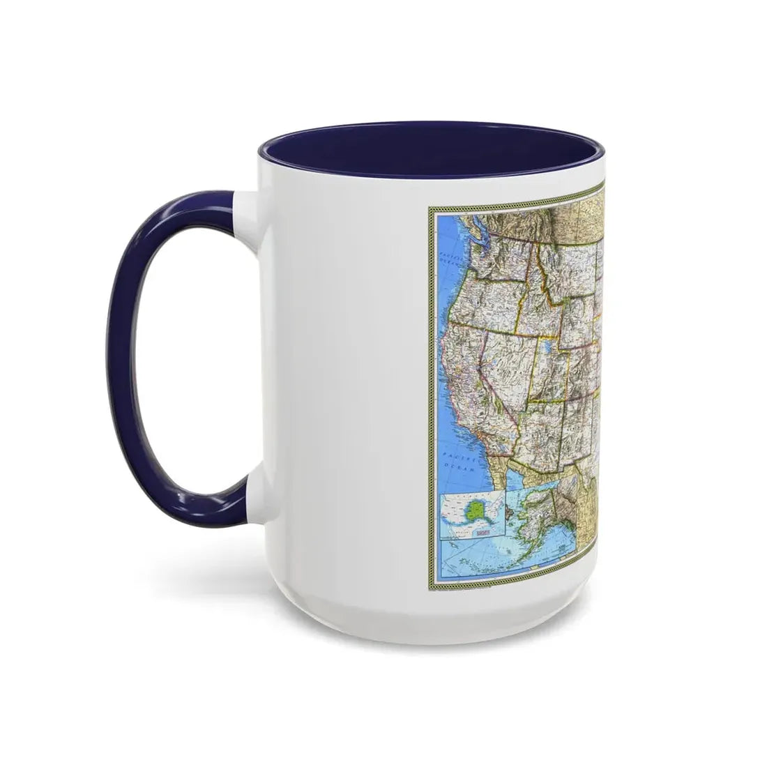 USA - The United States (1993) (Map) Accent Coffee Mug - Go Mug Yourself