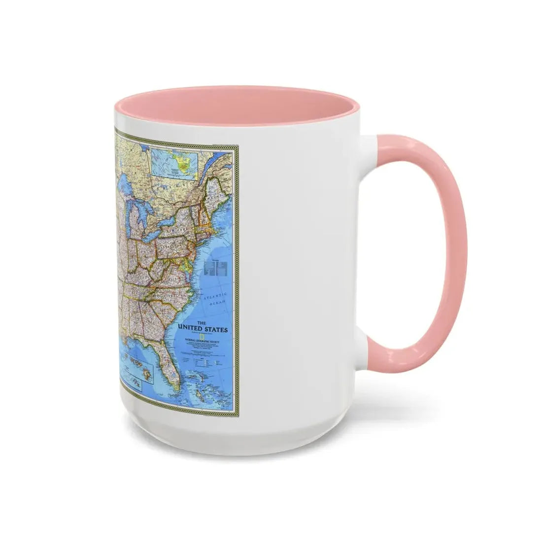USA - The United States (1993) (Map) Accent Coffee Mug - Go Mug Yourself