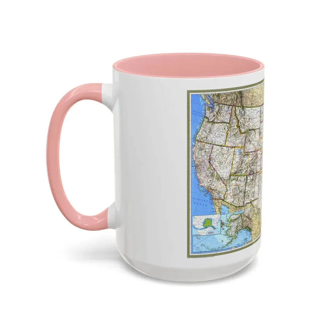USA - The United States (1993) (Map) Accent Coffee Mug - Go Mug Yourself