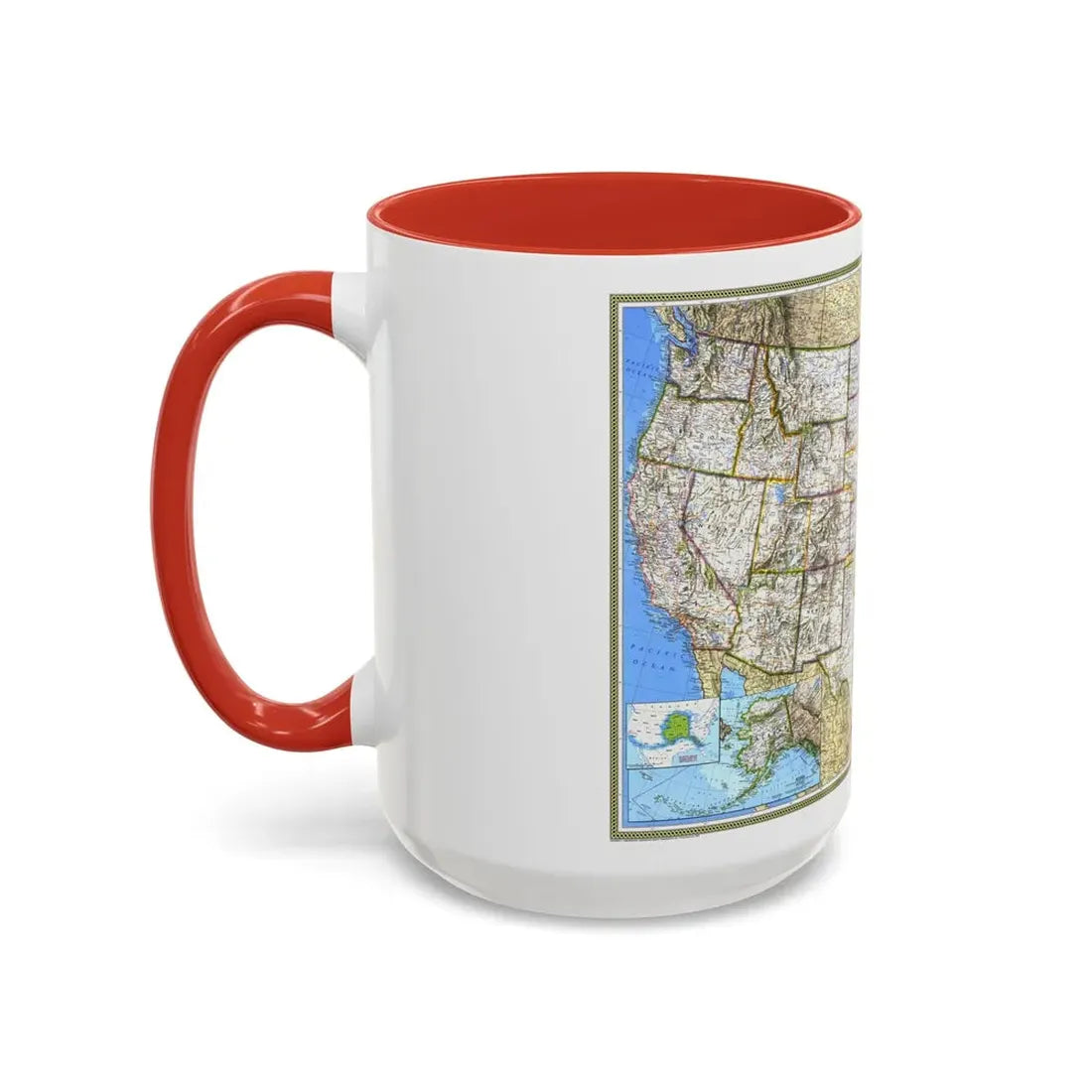 USA - The United States (1993) (Map) Accent Coffee Mug - Go Mug Yourself