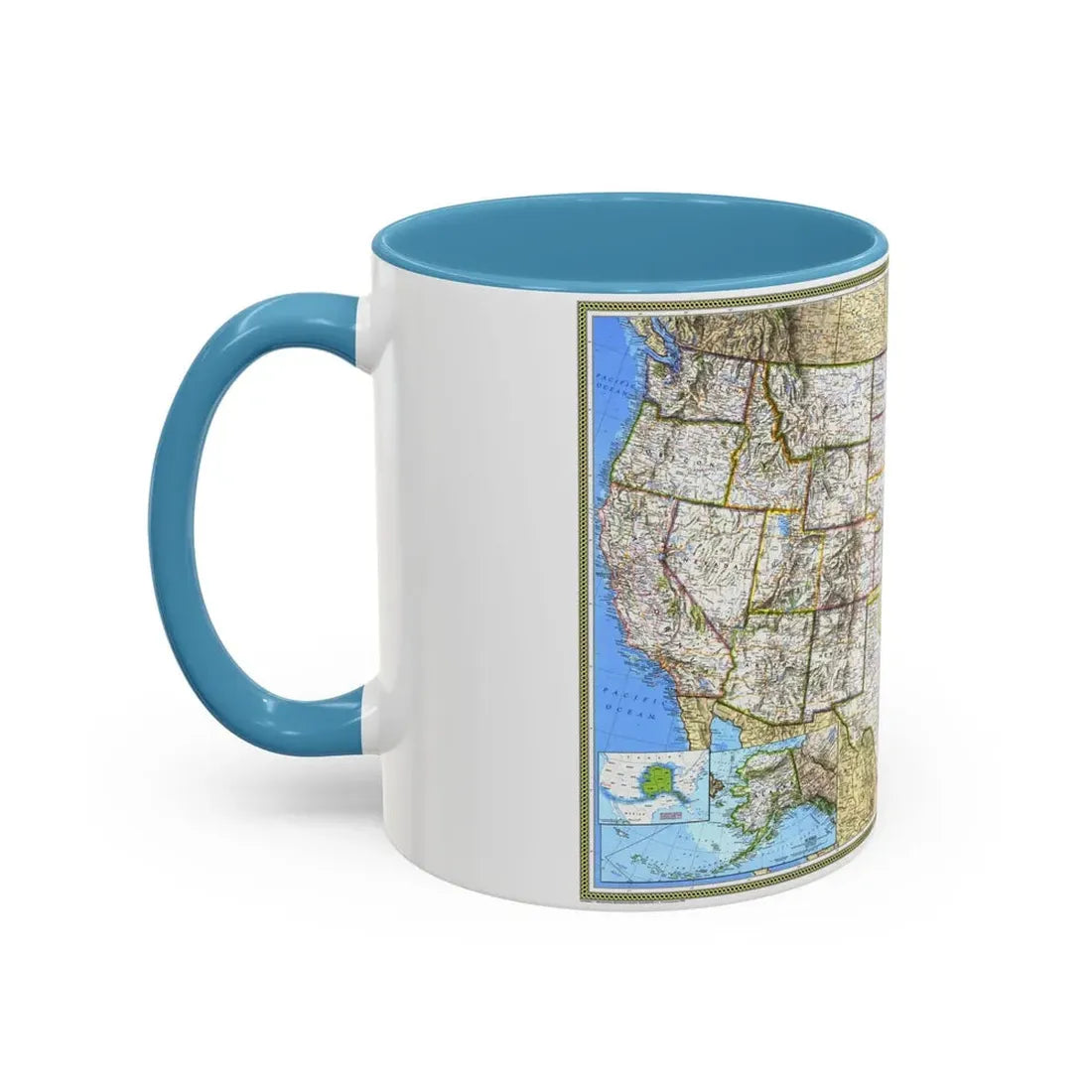 USA - The United States (1993) (Map) Accent Coffee Mug - Go Mug Yourself
