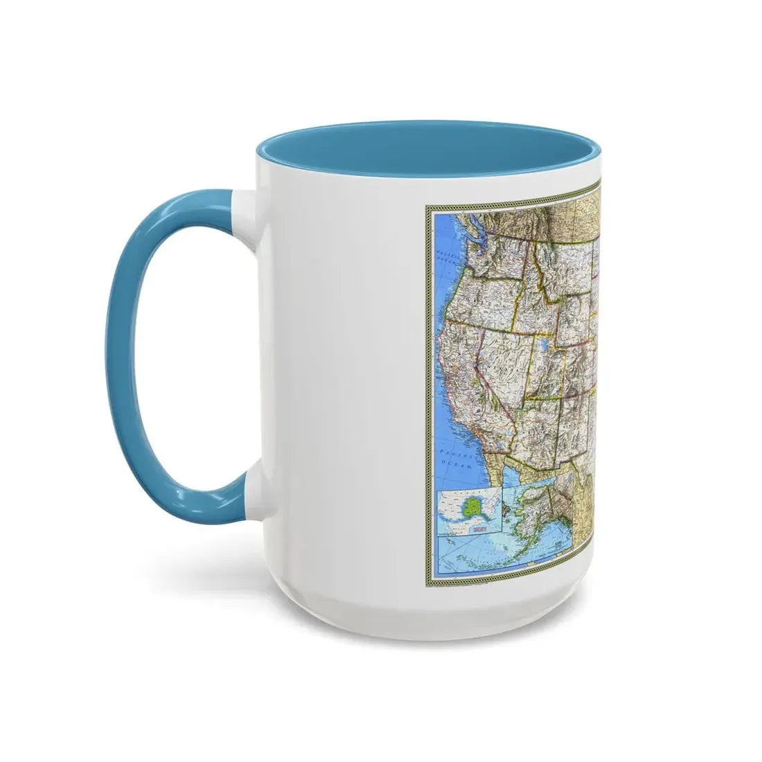 USA - The United States (1993) (Map) Accent Coffee Mug - Go Mug Yourself