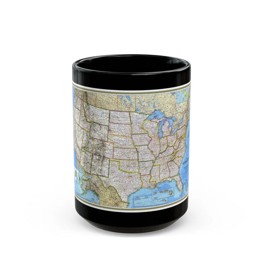 USA - The United States (1993) (Map) Black Coffee Mug-15oz-Go Mug Yourself