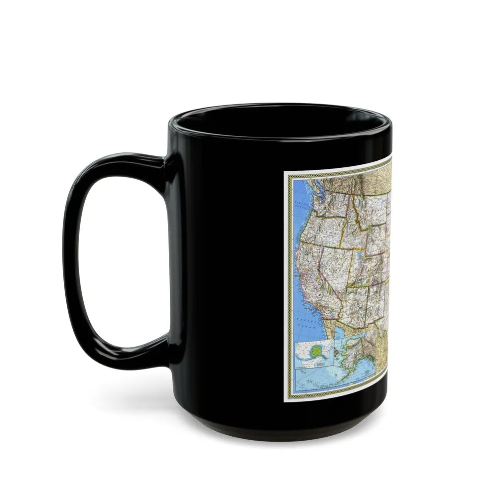 USA - The United States (1993) (Map) Black Coffee Mug-Go Mug Yourself