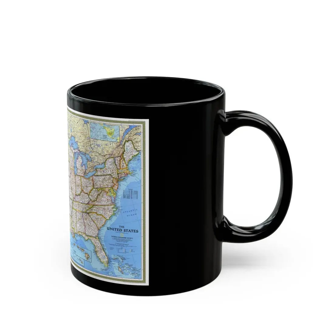 USA - The United States (1993) (Map) Black Coffee Mug - Go Mug Yourself