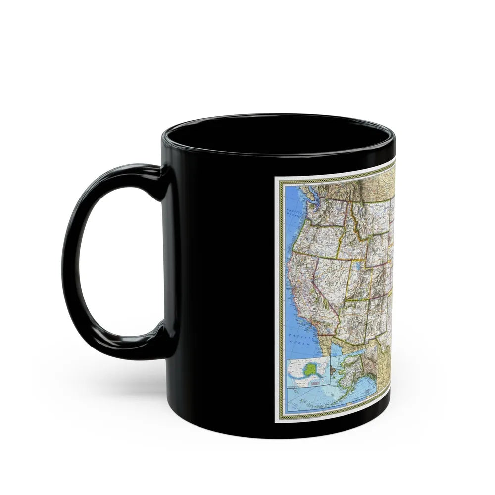 USA - The United States (1993) (Map) Black Coffee Mug-Go Mug Yourself