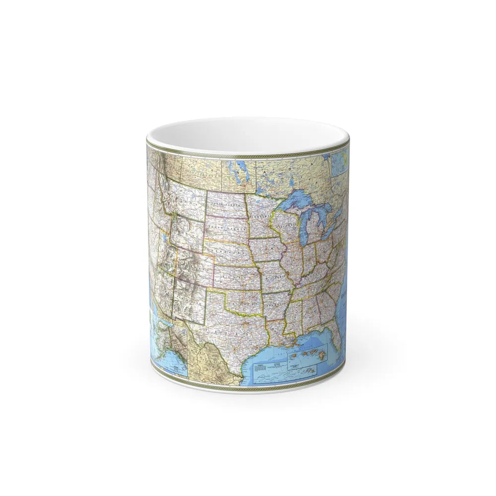 USA - The United States (1993) (Map) Color Changing Mug 11oz-11oz-Go Mug Yourself