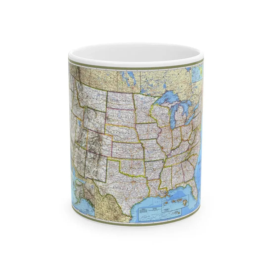 USA - The United States (1993) (Map) White Coffee Mug 11oz - Go Mug Yourself