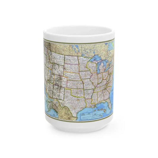 USA - The United States (1993) (Map) White Coffee Mug 15oz - Go Mug Yourself