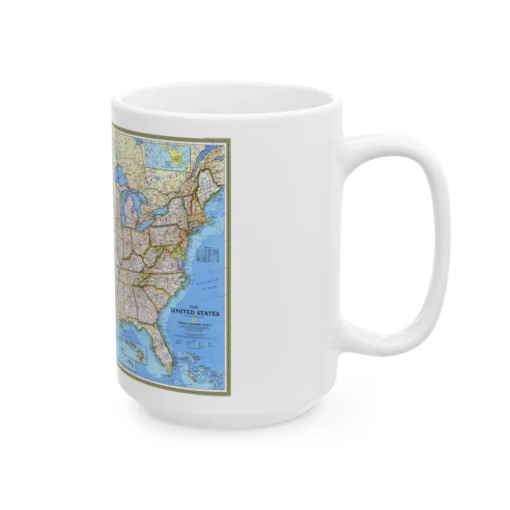 USA - The United States (1993) (Map) White Coffee Mug-Go Mug Yourself