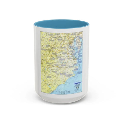 USA - Tidewater and Environs 1 (1988) (Map) Accent Coffee Mug 15oz Light Blue - Go Mug Yourself