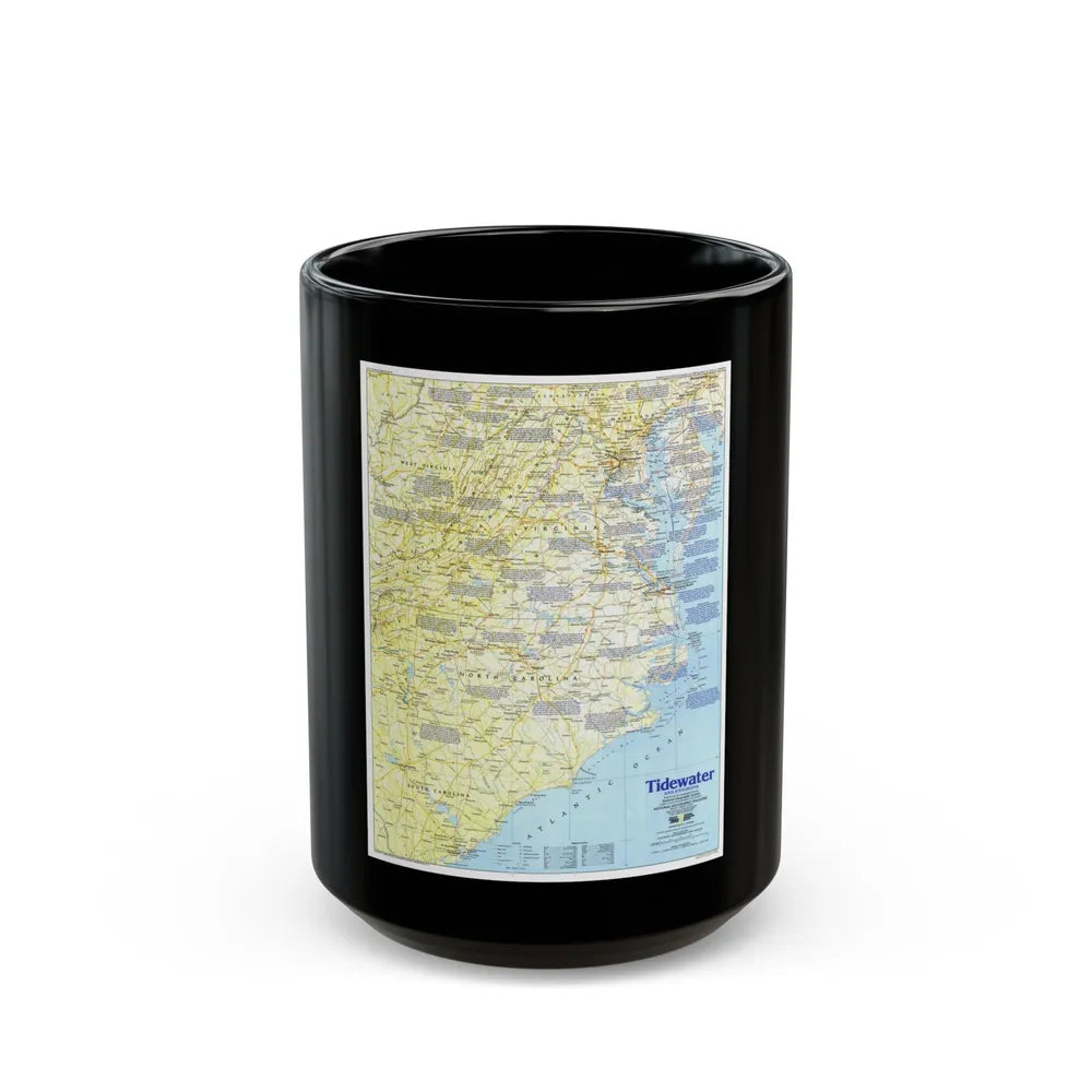 USA - Tidewater and Environs 1 (1988) (Map) Black Coffee Mug-15oz-Go Mug Yourself