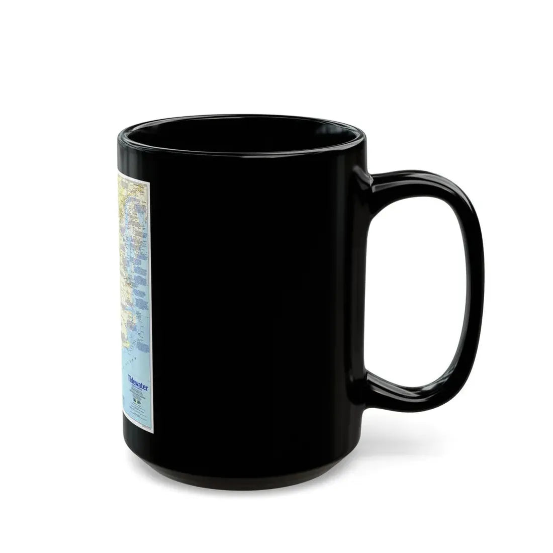 USA - Tidewater and Environs 1 (1988) (Map) Black Coffee Mug - Go Mug Yourself