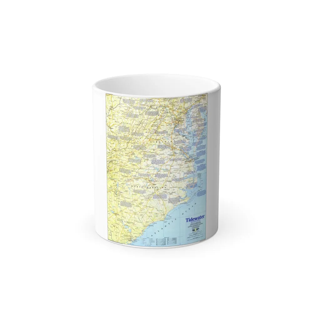 USA - Tidewater and Environs 1 (1988) (Map) Color Changing Mug 11oz-Go Mug Yourself