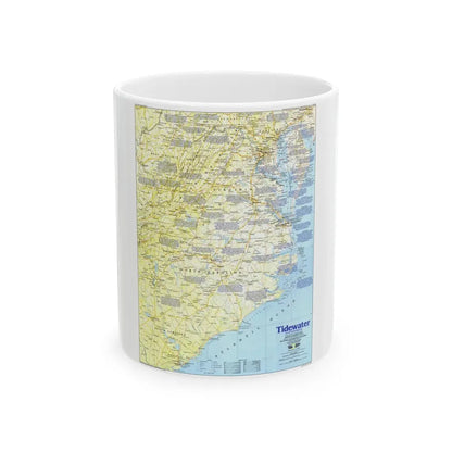 USA - Tidewater and Environs 1 (1988) (Map) White Coffee Mug 11oz - Go Mug Yourself