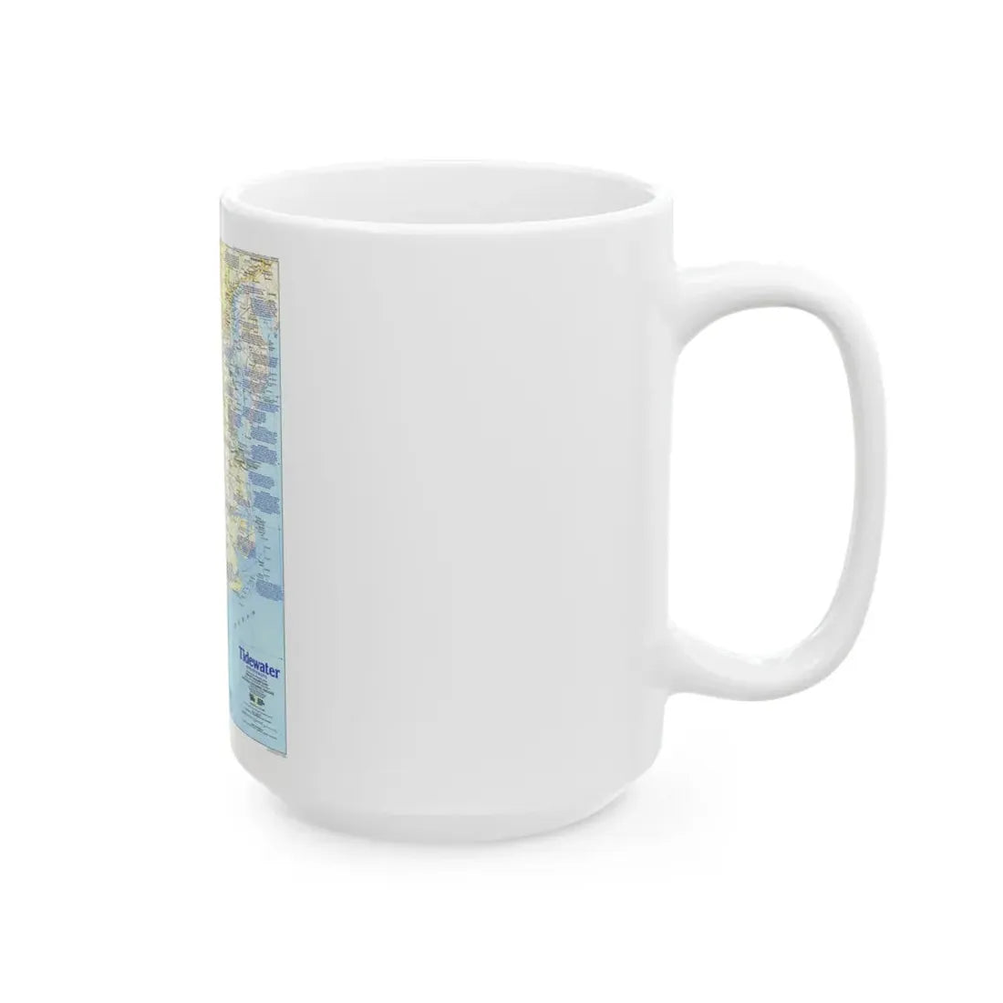 USA - Tidewater and Environs 1 (1988) (Map) White Coffee Mug - Go Mug Yourself