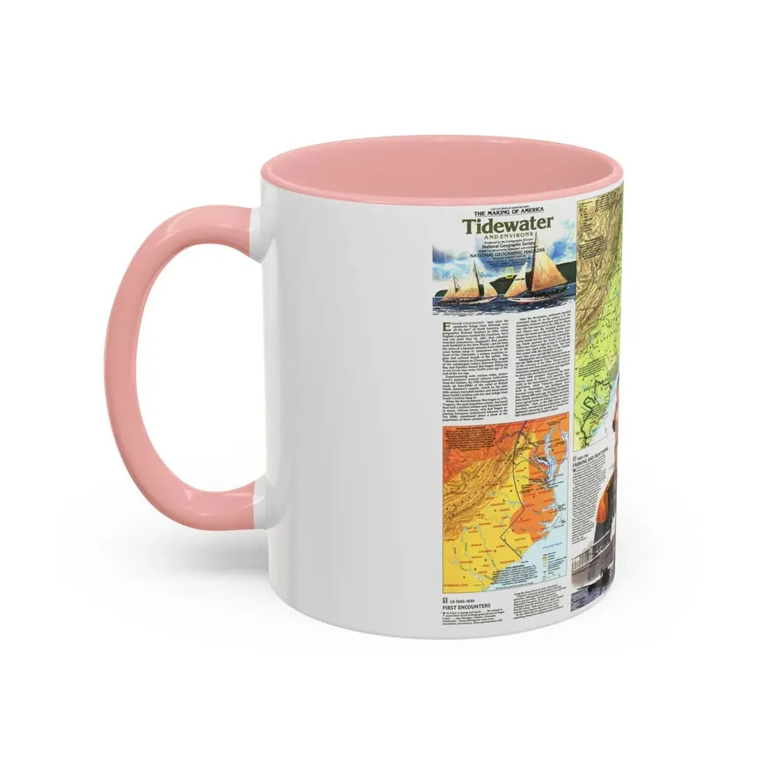 USA - Tidewater and Environs 2 (1988) (Map) Accent Coffee Mug - Go Mug Yourself