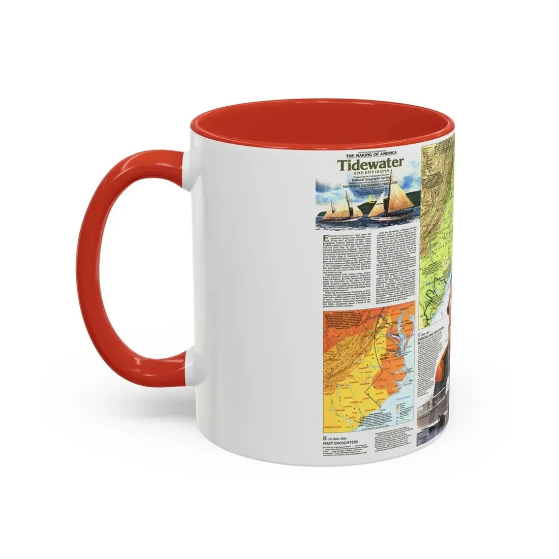 USA - Tidewater and Environs 2 (1988) (Map) Accent Coffee Mug - Go Mug Yourself
