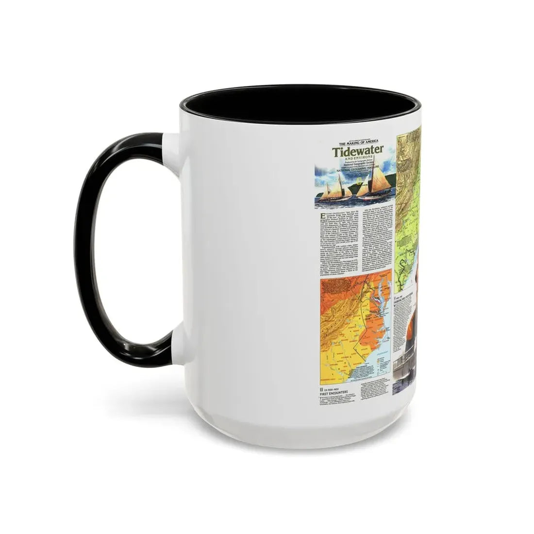 USA - Tidewater and Environs 2 (1988) (Map) Accent Coffee Mug - Go Mug Yourself
