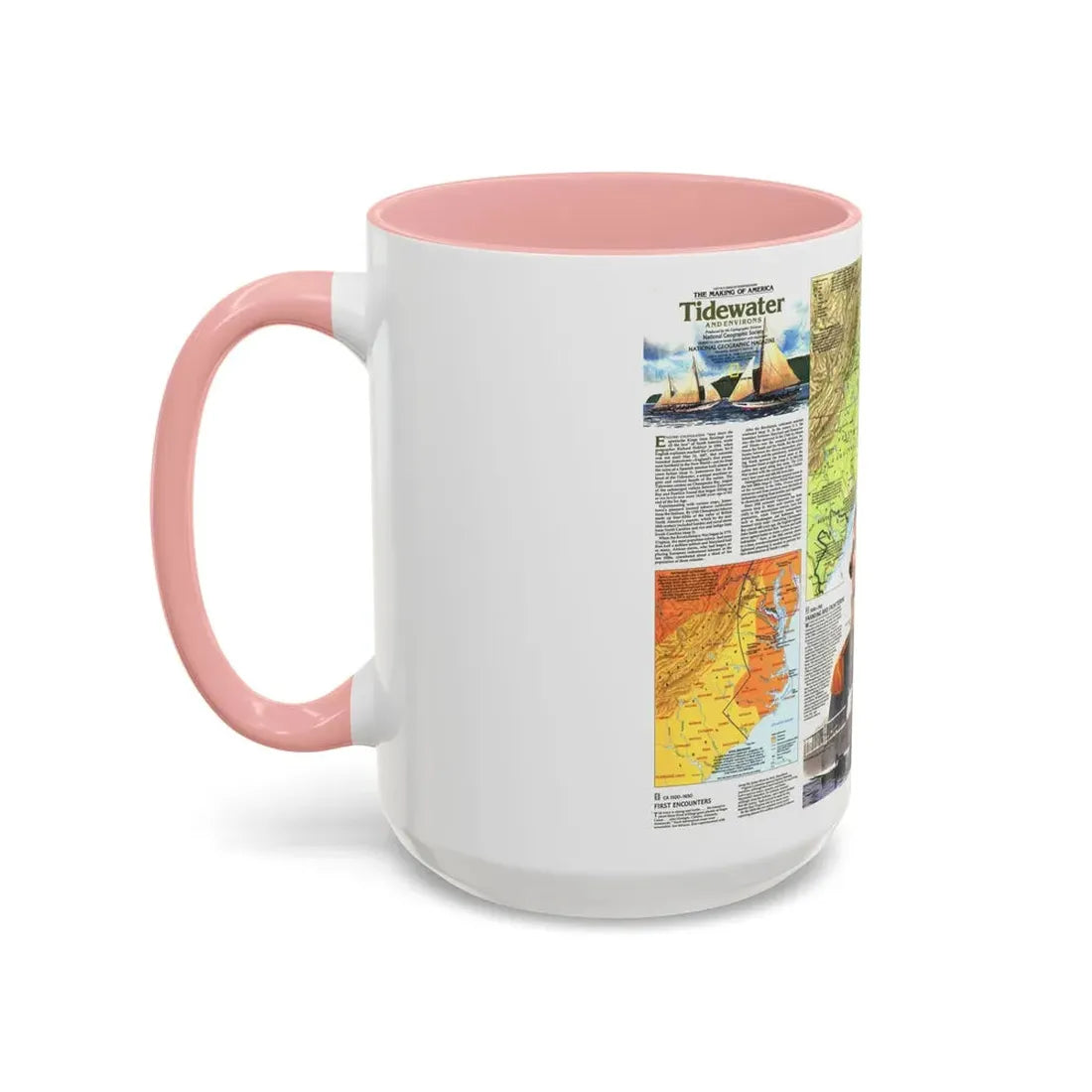 USA - Tidewater and Environs 2 (1988) (Map) Accent Coffee Mug - Go Mug Yourself