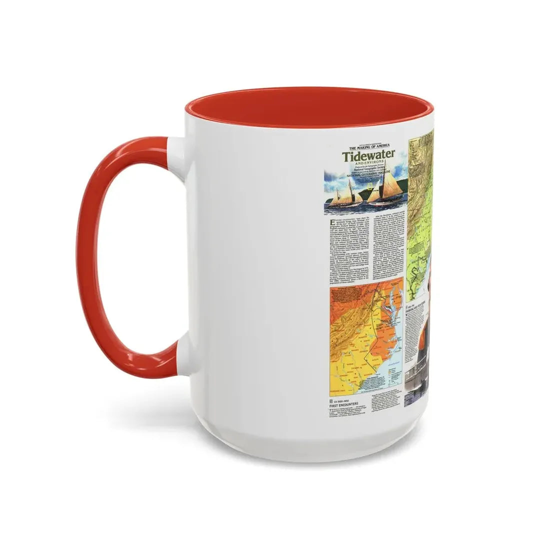 USA - Tidewater and Environs 2 (1988) (Map) Accent Coffee Mug - Go Mug Yourself