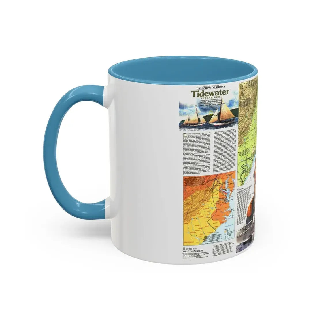 USA - Tidewater and Environs 2 (1988) (Map) Accent Coffee Mug - Go Mug Yourself