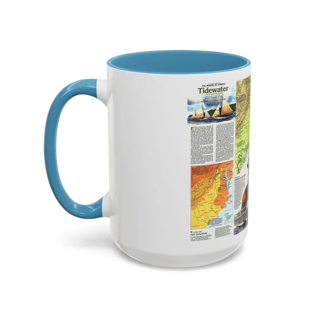 USA - Tidewater and Environs 2 (1988) (Map) Accent Coffee Mug - Go Mug Yourself